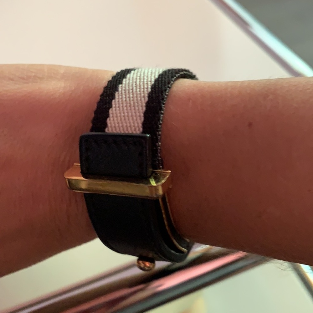 Marni bracelet, fabric with leather and metal hardware/closure, small. - Picture 11 of 16